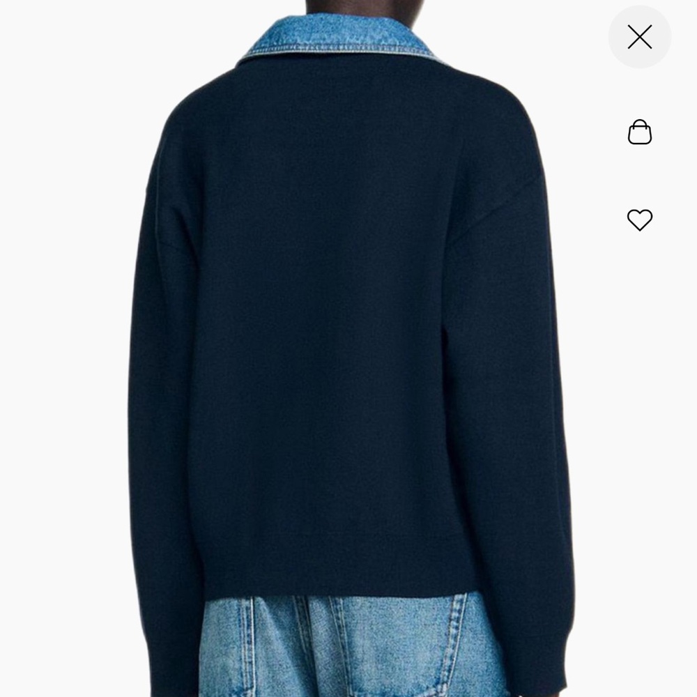 Sandro sweater with denim details medium - Picture 3 of 5
